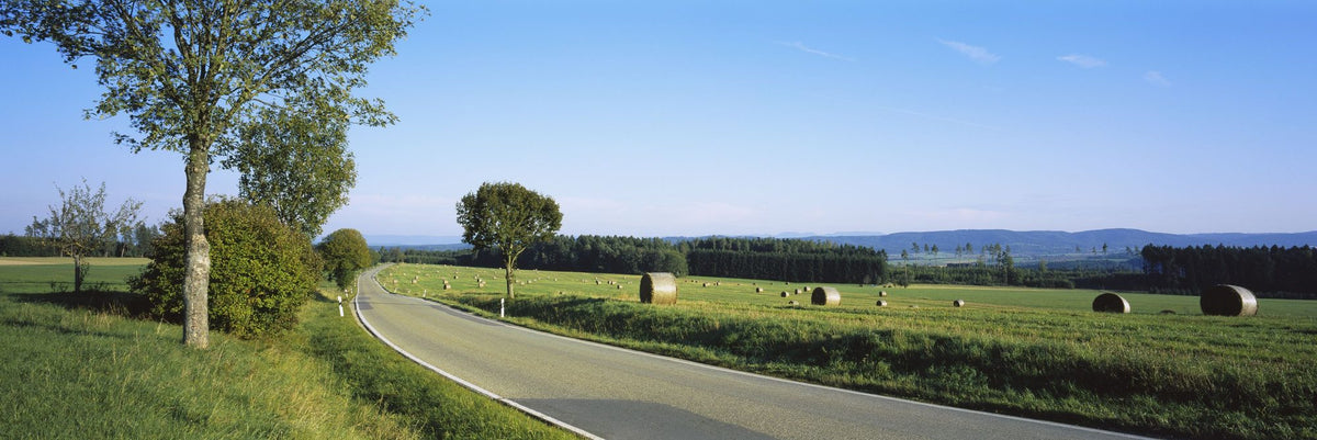 Harvest Highway Blue Gradient Mural Wallpaper - pure wallpaper artwork