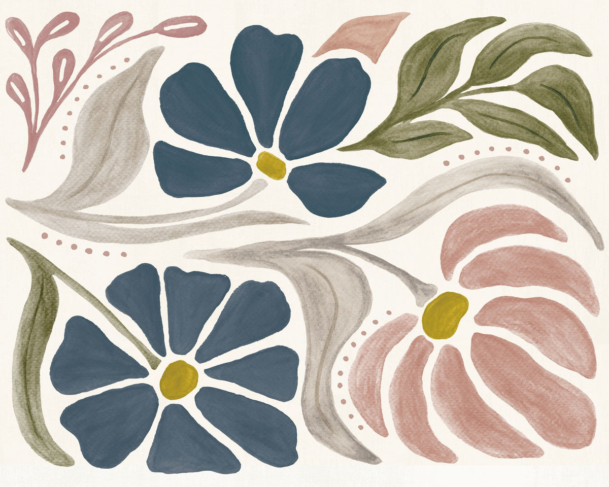 Modern Petals II Honeybloom Mural Wallpaper - pure wallpaper artwork