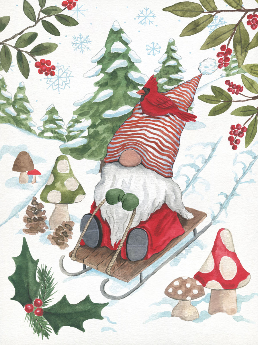 Holiday Cheer Gnomes III Mural Wallpaper