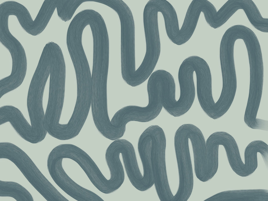 Modern Abstract, Light Teal Mural Wallpaper