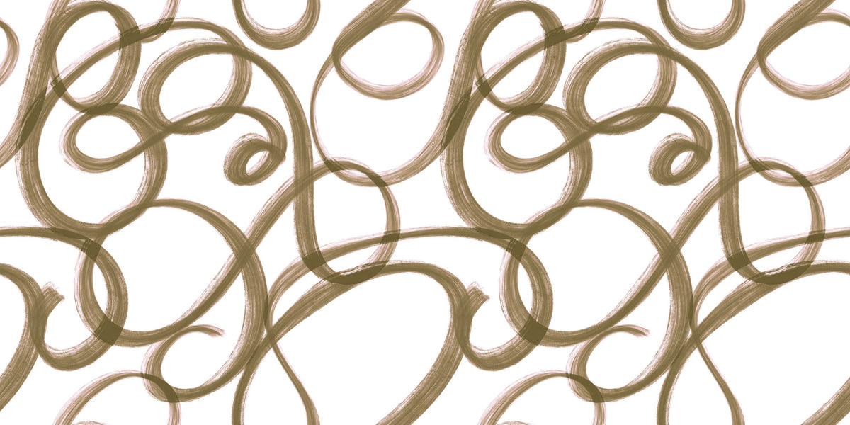 Curly Brush Lines, Beige Mural Wallpaper - pure wallpaper artwork