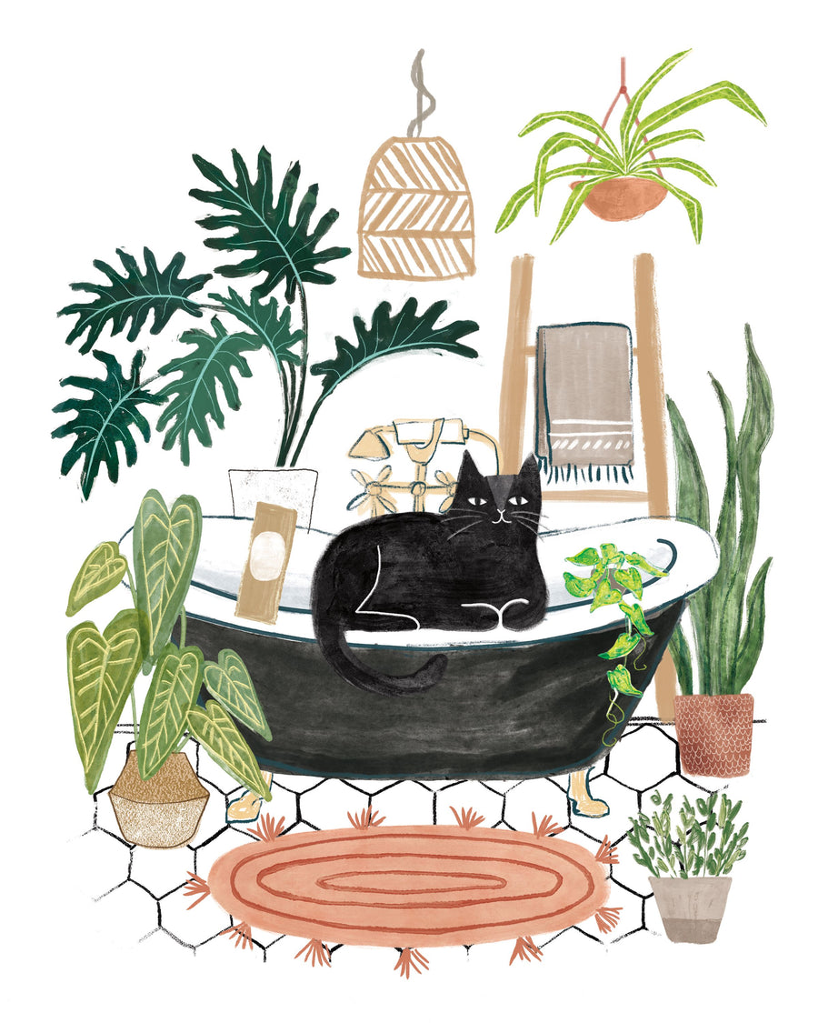 Urban Jungle Bath II Pet Mural Wallpaper