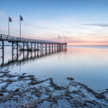 Wooden Pier Mural Wallpaper - pure wallpaper artwork