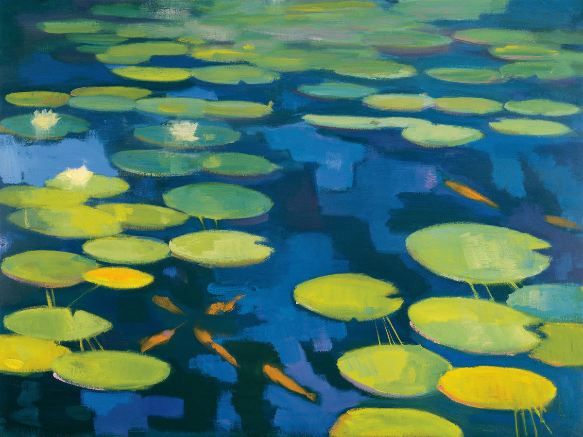 Lily Pond with Koi Mural Wallpaper - pure wallpaper artwork
