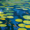 Lily Pond with Koi Mural Wallpaper - pure wallpaper artwork