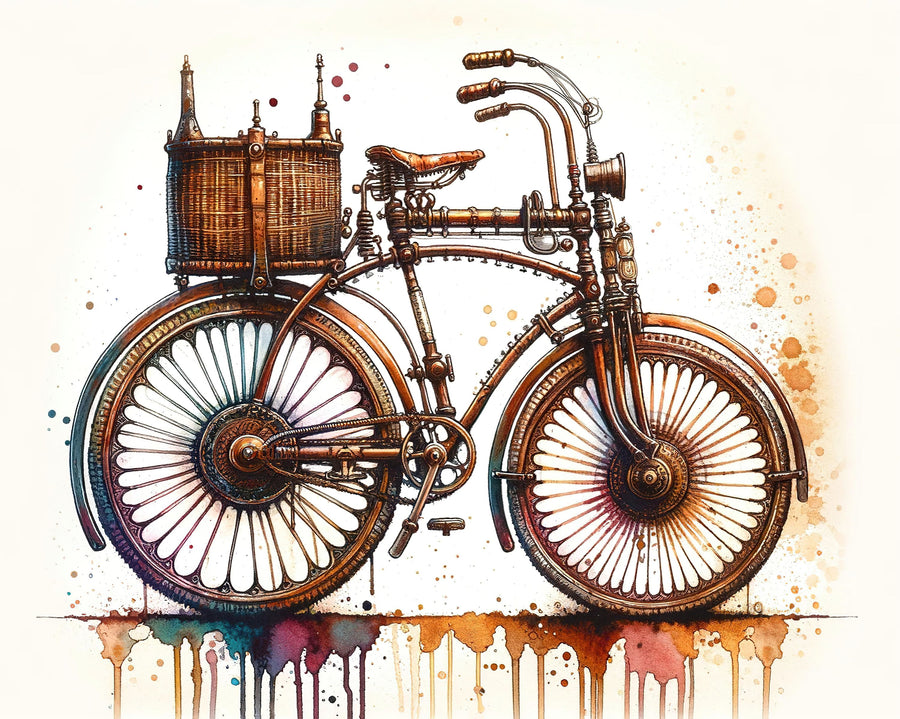 Historical Bicycle19th Century Mural Wallpaper