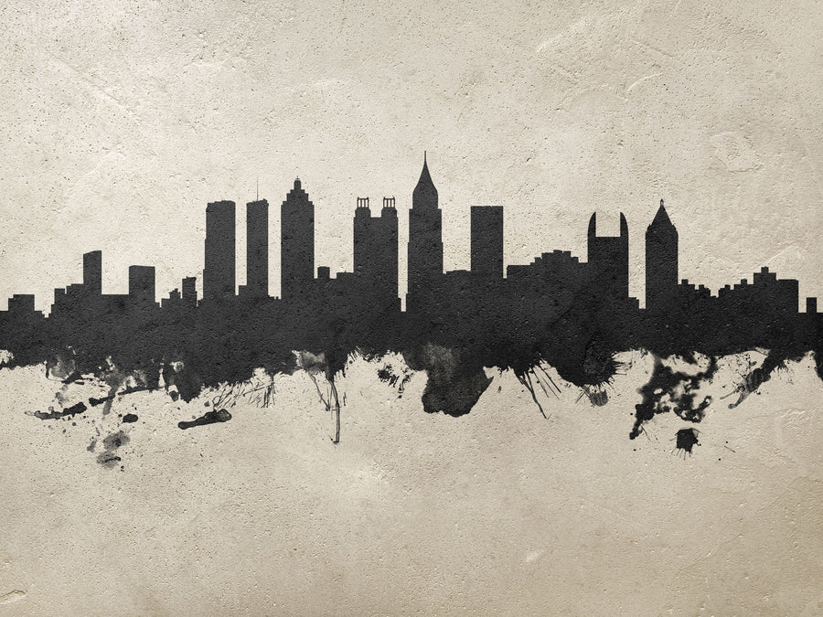 Atlanta Georgia Skyline Concrete Mural Wallpaper