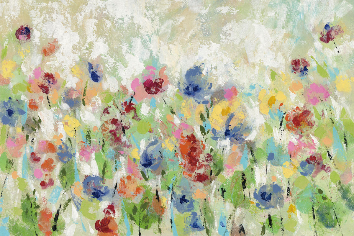 Springtime Meadow Flowers Mural Wallpaper - pure wallpaper artwork