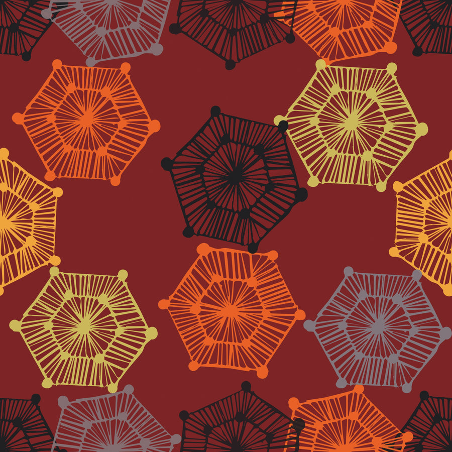New Harvest Windows Brown Mural Wallpaper
