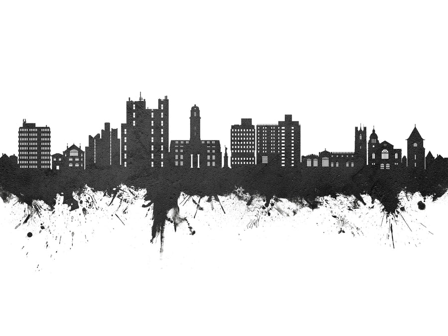 Luton England Skyline Black & White Mural Wallpaper