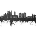 Luton England Skyline Black & White Mural Wallpaper - pure wallpaper artwork