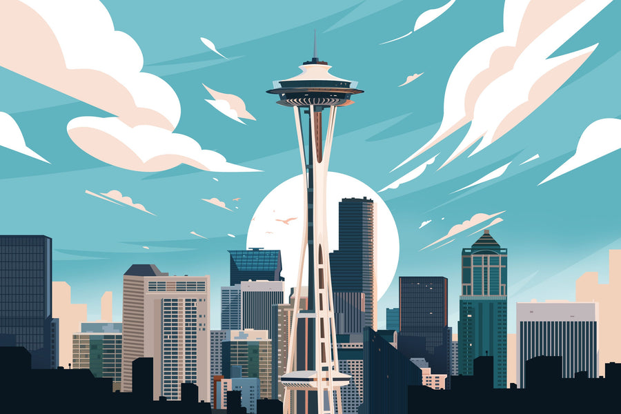 Travel Seattle Mural Wallpaper