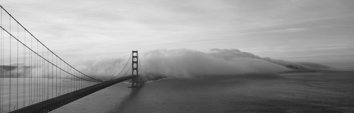 Foggy Bridge Silhouette Mural Wallpaper - pure wallpaper artwork
