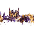 Peterborough England Skyline Purple & Gold Mural Wallpaper - pure wallpaper artwork
