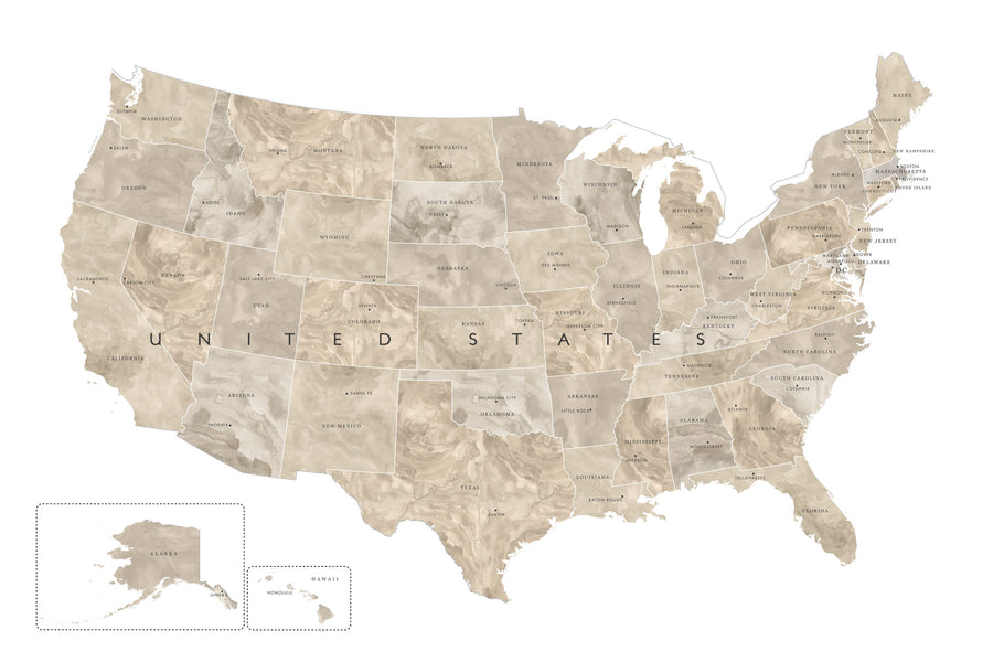 US State Map - Abey Mural Wallpaper