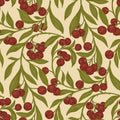 Autumn Berries, Red Mural Wallpaper - pure wallpaper artwork