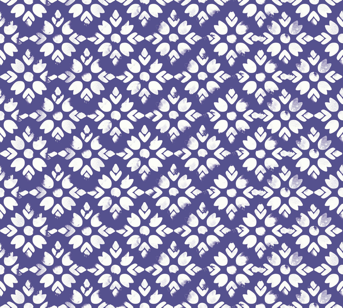Botanical Stamps Blue Mural Wallpaper - pure wallpaper artwork