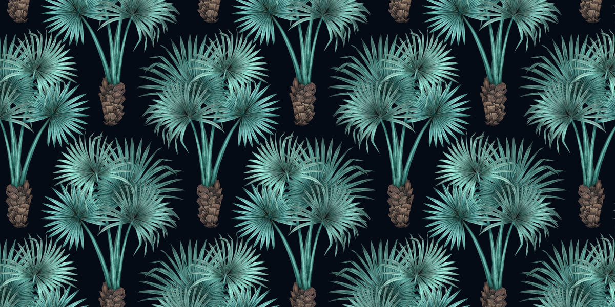 Elephant Ear Tree, Turqouise Mural Wallpaper - pure wallpaper artwork