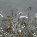 Meadow Finds Gray Mural Wallpaper - pure wallpaper artwork