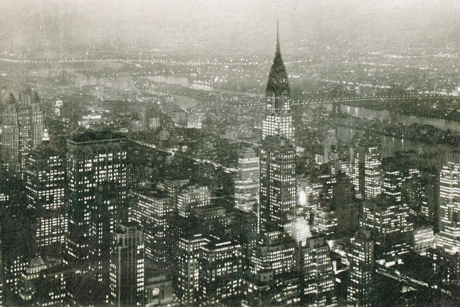 Manhattan At Night Mural Wallpaper