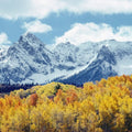 Misty Autumn Peaks Blue Mural Wallpaper - pure wallpaper artwork