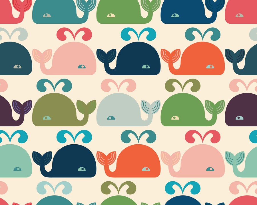 Wandering Whales, Multi Mural Wallpaper