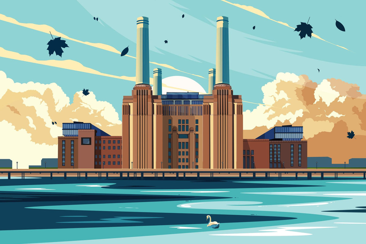 Travel Battersea Mural Wallpaper - pure wallpaper artwork
