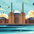 Travel Battersea Mural Wallpaper - pure wallpaper artwork