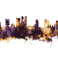 Rio De Janeiro Brazil Skyline Purple & Gold Mural Wallpaper - pure wallpaper artwork
