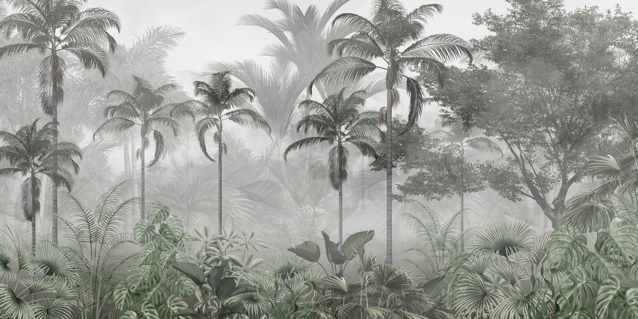 Tropical Wallpaper Mural – Jungle Wall Mural – Lush Jungle printable artwork