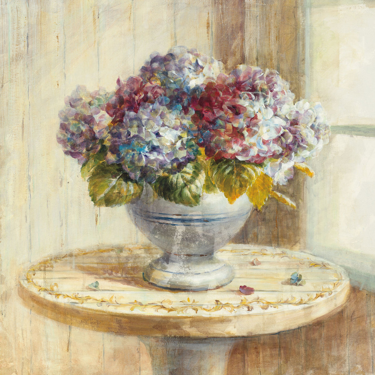 Summer Hydrangea Mural Wallpaper - Warm Tone - pure wallpaper artwork