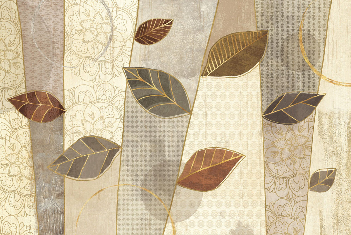 Bohemian Leaves I Neutral Mural Wallpaper - pure wallpaper artwork