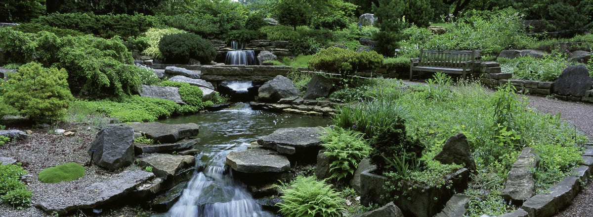 Tranquil Garden Cascade Mural Wallpaper - pure wallpaper artwork