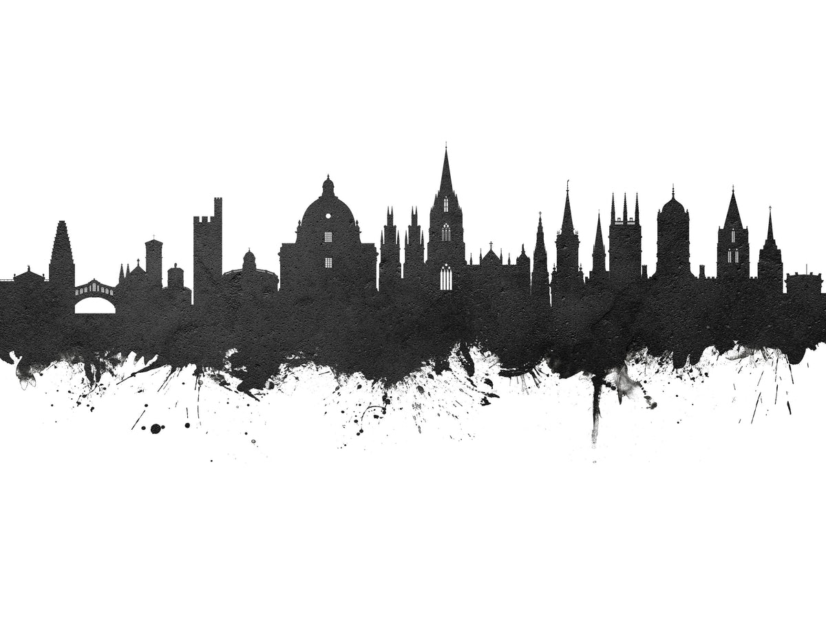 Oxford England Skyline Black & White Mural Wallpaper - pure wallpaper artwork