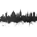 Oxford England Skyline Black & White Mural Wallpaper - pure wallpaper artwork
