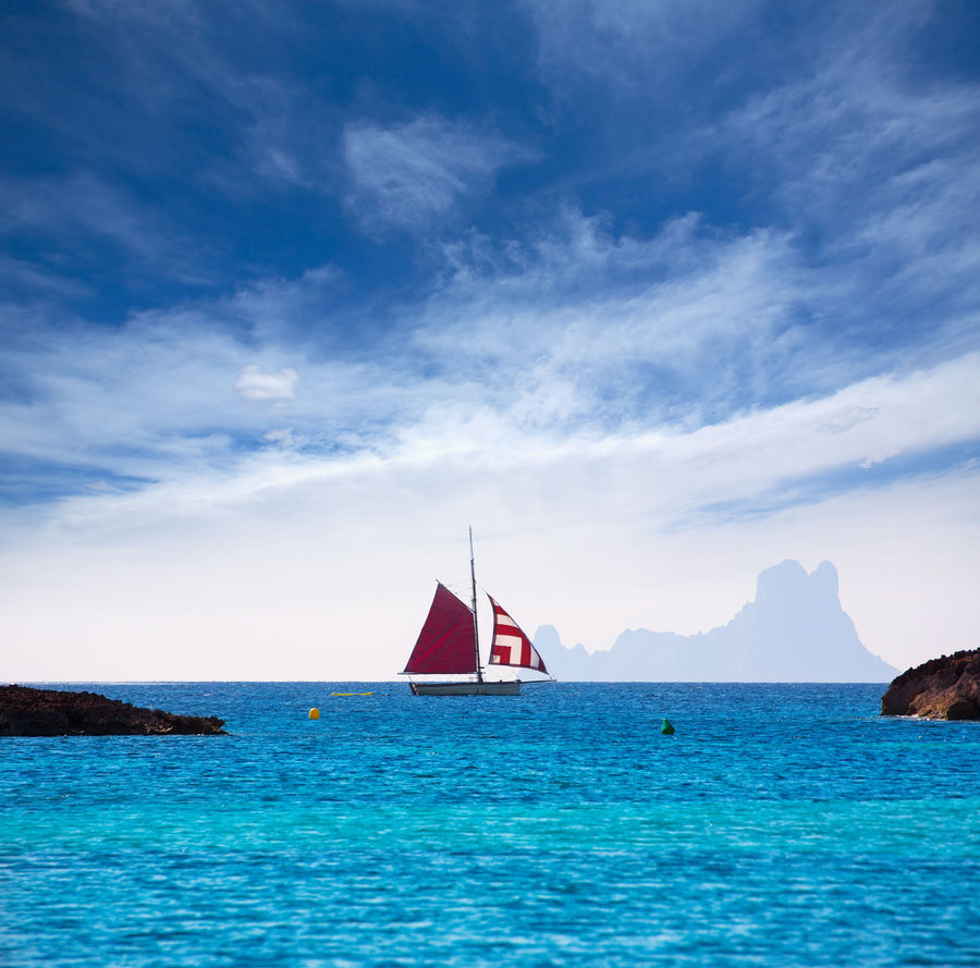 Ibiza Sailboat Mural Wallpaper