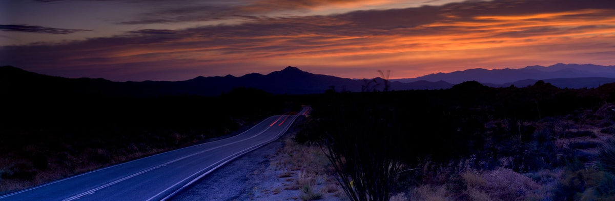 Desert Twilight Highway Mural Wallpaper - pure wallpaper artwork