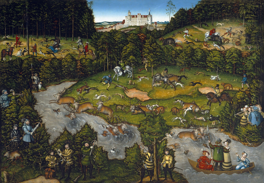 Hunting Near Hartenfels Castle Mural Wallpaper