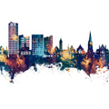 Swindon England Skyline Blue & Bronze Mural Wallpaper - pure wallpaper artwork