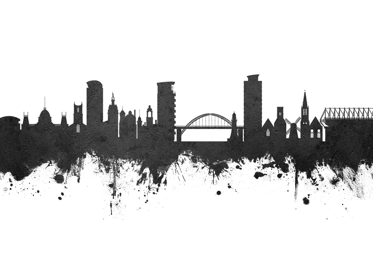 Sunderland England Skyline Black & White Mural Wallpaper - pure wallpaper artwork