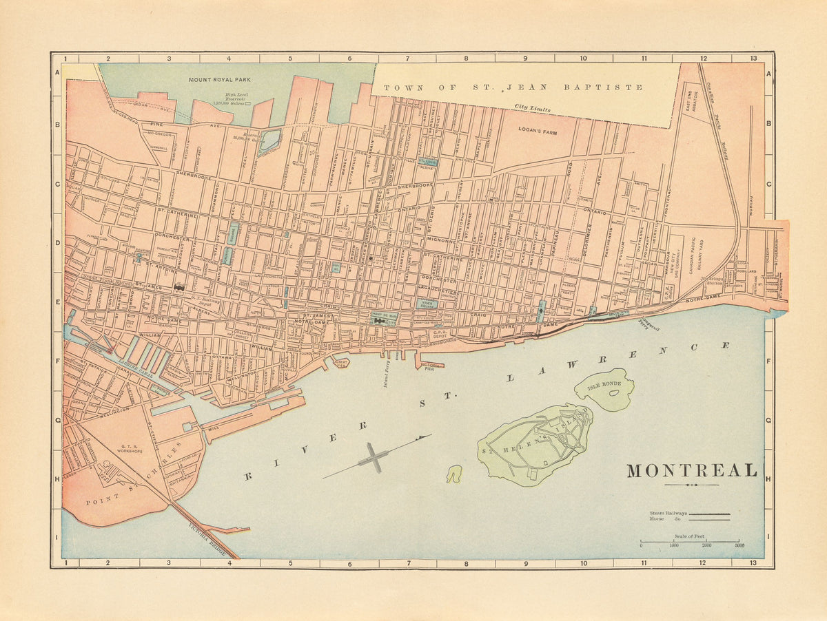 Map of Montreal Mural Wallpaper - pure wallpaper artwork