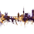 Prague (Praha) Czech Reublic Skyline Purple & Gold Mural Wallpaper - pure wallpaper artwork