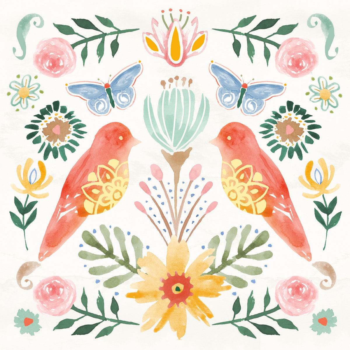 Wild Blooms III Mural Wallpaper - Light Tone - pure wallpaper artwork