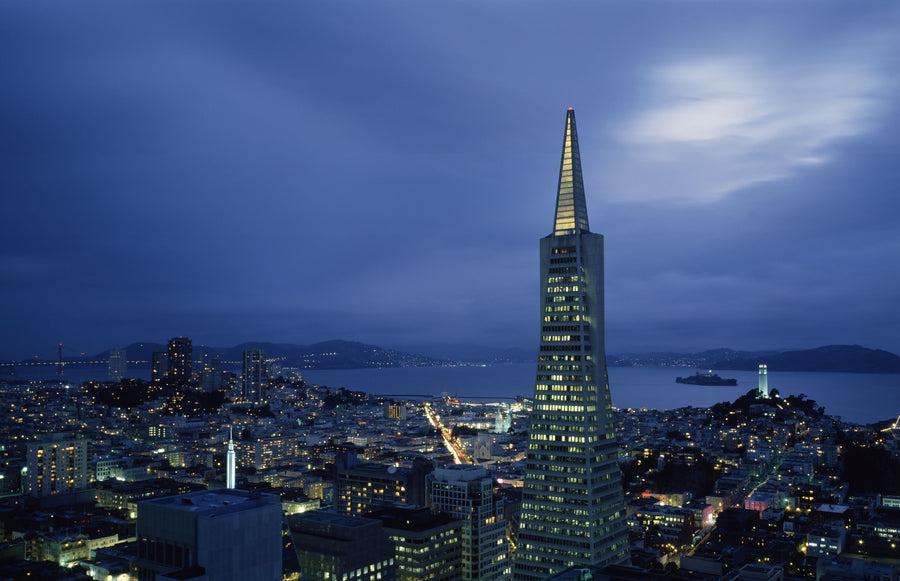 Luminous Triangle Skyline Mural Wallpaper