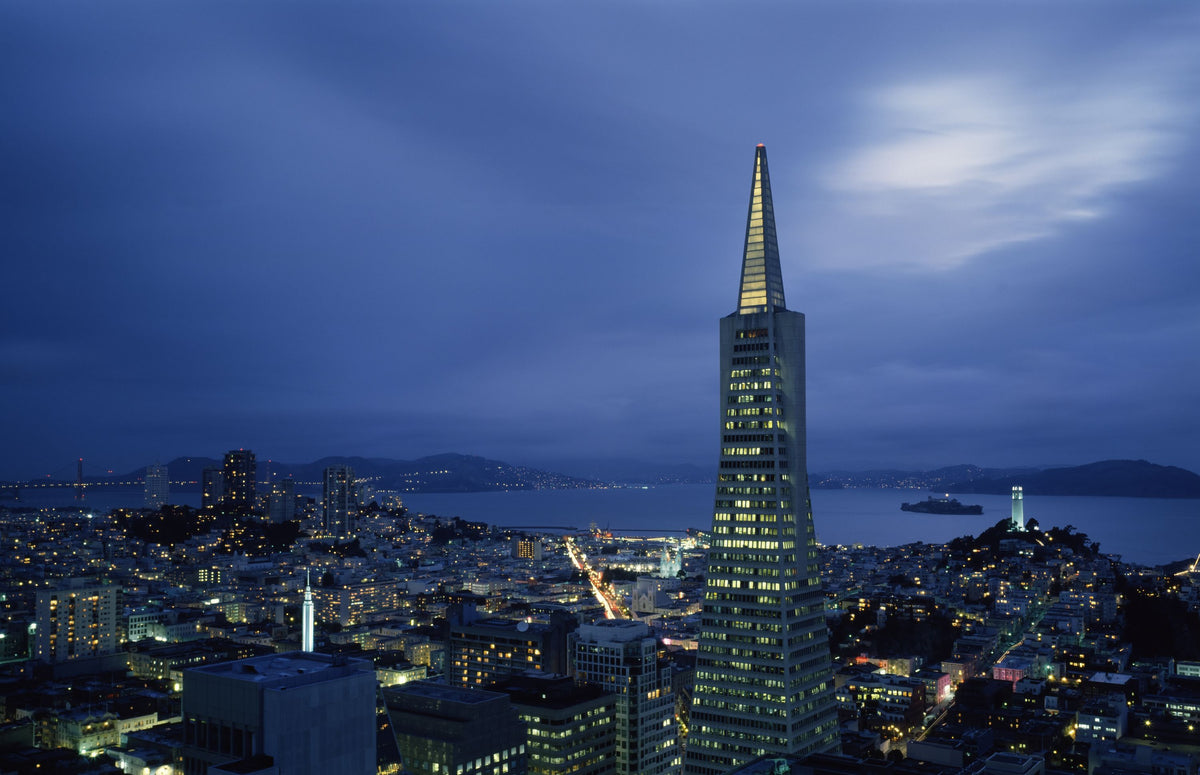 Luminous Triangle Skyline Mural Wallpaper - pure wallpaper artwork