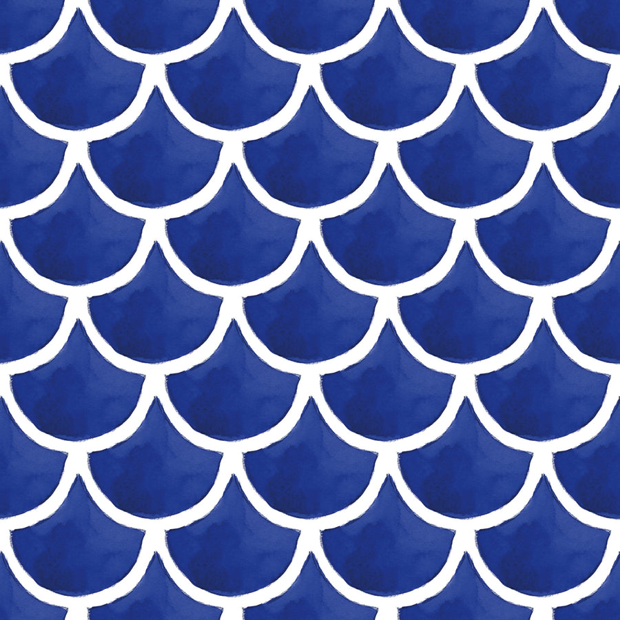 Blue Fish Scales Mural Wallpaper