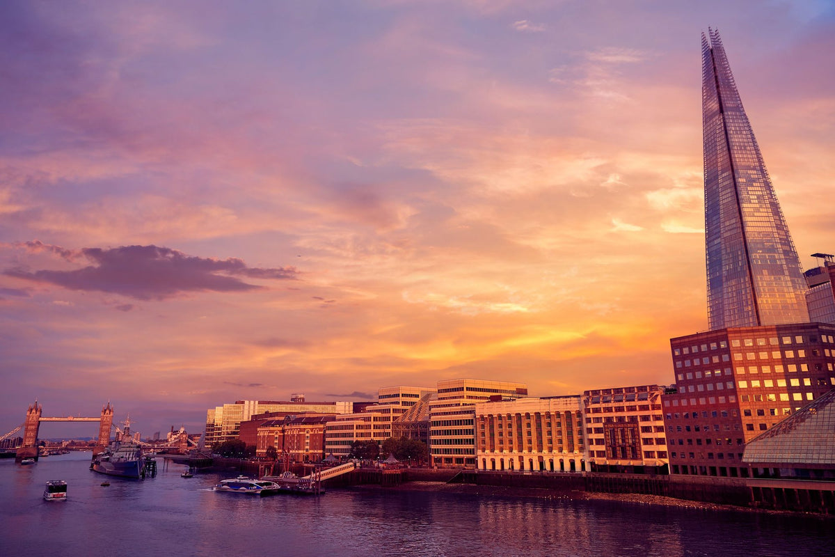 Metropolitan Sunset Orange Mural Wallpaper - pure wallpaper artwork