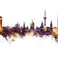 Mannheim Germany Skyline Purple & Gold Mural Wallpaper - pure wallpaper artwork