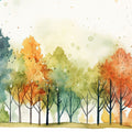 Watercolor Fall Mural Wallpaper - pure wallpaper artwork