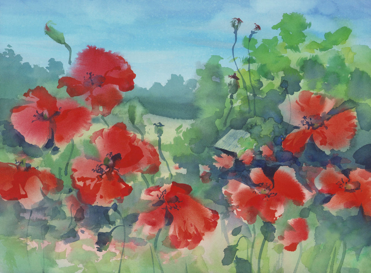 Poppy Reverie Mural Wallpaper - Neutral Tone - pure wallpaper artwork
